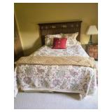 Queen Bed, Pottery Barn Quilt, Stand