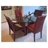 Dining Table & 4 Chairs, Decorative Jacks & Dice