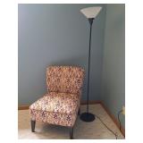 Upholstered Slipper Chair, Floor Lamp