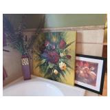 Floral Themed Wall Art, Faux Cattails