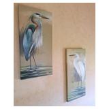 Heron Wall Art, Metal Palm Leaves Wall Art