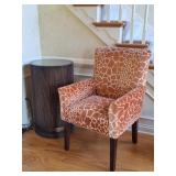 Wood Cylindrical Lighted Art Display, Side Chair