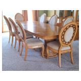 Double Pedestal Dining Table & 8 Chairs