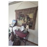 Drop Leaf Table, Wall Hanging, Plant Stand, Lamp