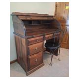Roll Top Desk, Ice Cream Parlor Chair