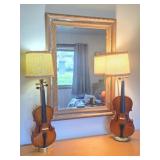 Custom Violin Table Lamps, Wall Mirror