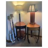 2 Hand Crafted Side Accent Tables, Sconces