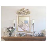 Gold Framed Wall Mirror, Bookends, Decor