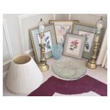 Dragonfly Bird Bath, Floral Wall Art