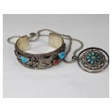 2.34 OZT Sterling Silver Native American Jewelry