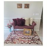 Fairfield Entry Bench, Pillows, Art, Flowers