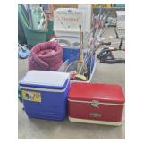 Golf Clubs, Shoes & Balls, Coolers, Sleeping Bag