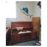 Lane Cedar Chest, Chenille Bedspread, Wall Art