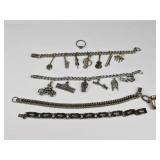Sterling Silver Jewelry & Non-Sterling Charm Brac.