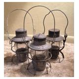 3 Railroad Lanterns