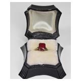 1.60 Grams 10K Ring w/ Red Stone & Box