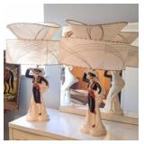 Pair of MCM Matador Lamps with Fiberglass Shades