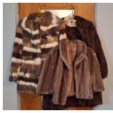 2 Fur Coats and 1 Shawl