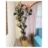 Faux Bonsai Tree in Brass Planter