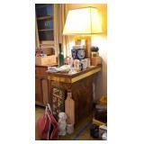 Retro Table, Lamp, Ashtrays, Decanters