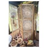 Bamboo and Wicker Room Divider, Macramï¿½ Owl
