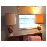 Pair of Mid Century Porcelain Lamps