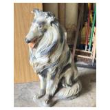 Border Collie Dog Concrete Statue