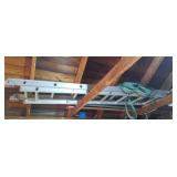 Extension Ladder, Scrap Wood, Saw Horses
