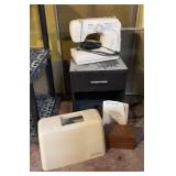 Euro-Pro Sewing Machine, NIghtstand, Hinged Box