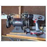 Sears Craftsman 5in Bench Grinder & VSR Drill