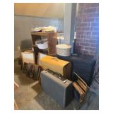 Sewing Box, Vintage Vinyl Record Albums, Luggage