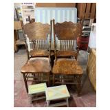 4 Wood Chairs, Table Top, Stools, Wardrobe