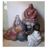 Buddha On Stand, Polynesian Statue, Vase