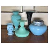 5 Czech Art Glass Pieces