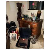 Desk, Vintage Emerson Fan, Typewriter, Office Item