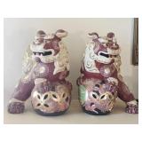 Pair of Kutani Style Porcelain Foo Dogs