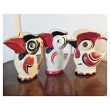 Czech Pottery: Toucan and Rooster Pitchers