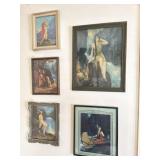5 Pieces of Framed Native American Wall Art