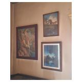 4 Framed Lithograph Prints by Maxfield Parrish