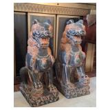 Pair of Ceramic Foo Dogs