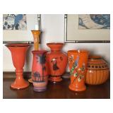 6 Czech Art Glass Pieces