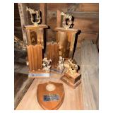 5 Horse Trophies & 1 Horse Award Plaque