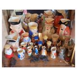 Czech Pottery: Large and mini Toby Mugs, Animals