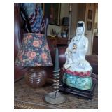 Goddess of Mercy Statue, Candlestick Holder, Lamp
