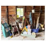 Suncast Hose Reel, Bird Bath, Gardening Tools