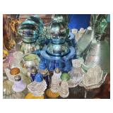 Vintage Czech Decanter, S&P Shakers, Candle
