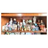 Figurines, Candlesticks, Glass Lamp, Trinkets
