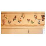 (11) Wall Pockets: Czech Pottery, Germany, Japan