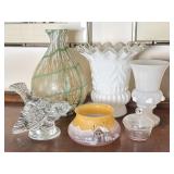 7 Czech Art Glass Pieces