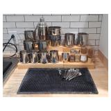 Frothing Pitchers, Small Spoons, Display Shelf